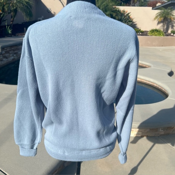 Heather Soft Blue Cardigan Lord Jeff 100% Orlon Sweater – 1960s-1970s - Picture 13 of 15